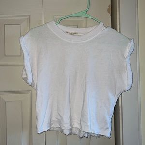soft/flowy white crop top